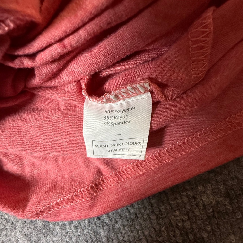 Womens XL Heather Rose Pink Twist Front Knot Sleeveless Tank Top Crew Neck - Picture 4 of 6